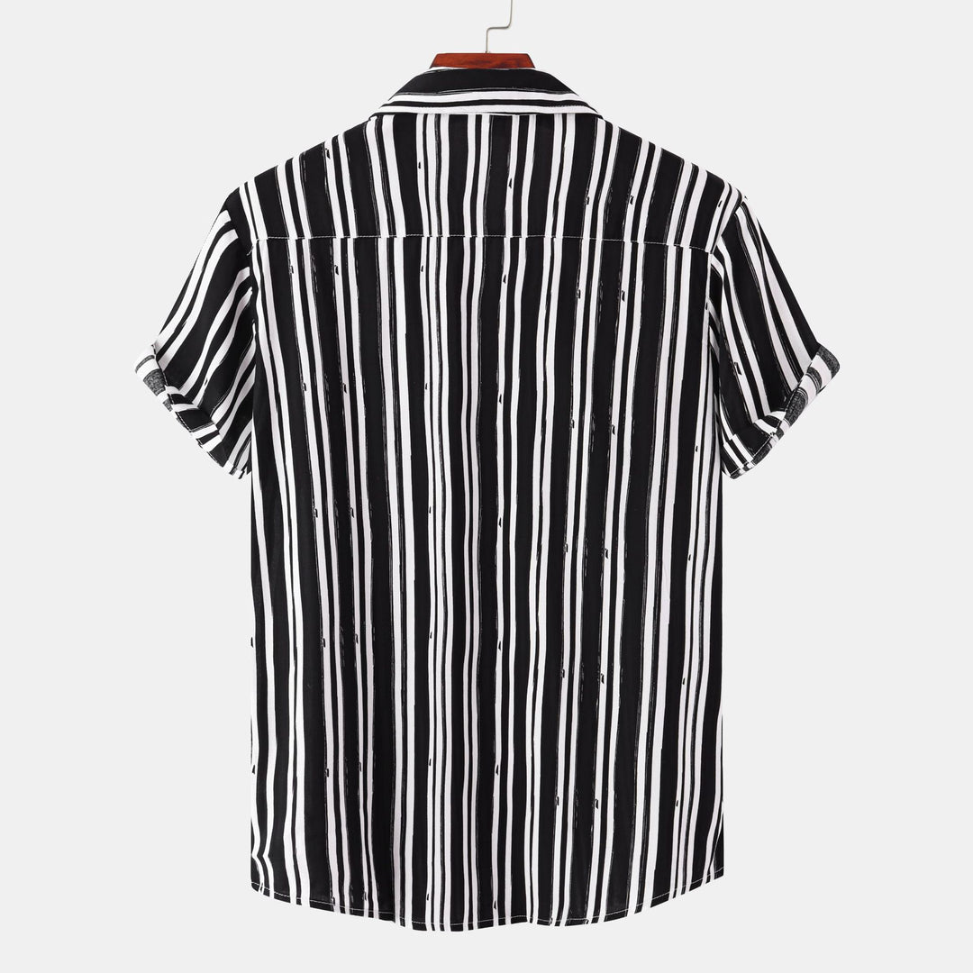 Herren Kurzarmhemd mit modernem Streifenmuster und lässiger Passform Heidi-Mode