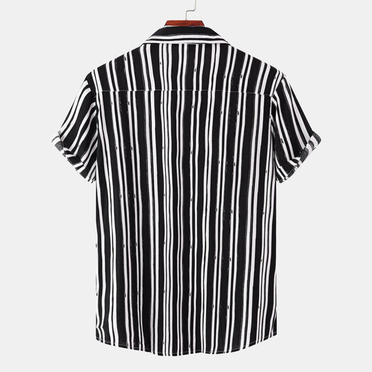Herren Kurzarmhemd mit modernem Streifenmuster und lässiger Passform Heidi-Mode