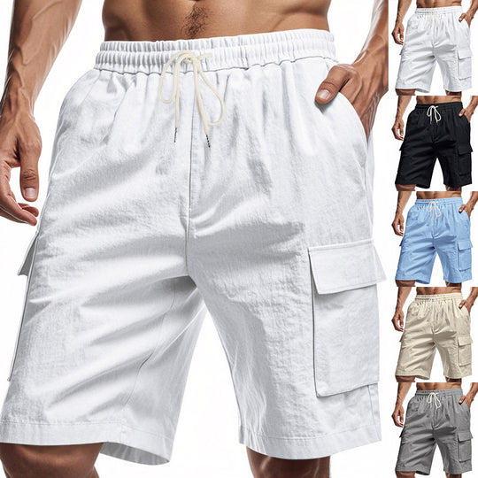 Herren Cargo-Shorts mit praktischen Seitentaschen und verstellbarem Kordelzug Heidi-Mode