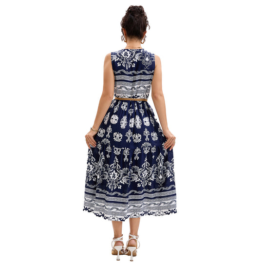 Damen Midikleid mit floralen Mustern Heidi-Mode