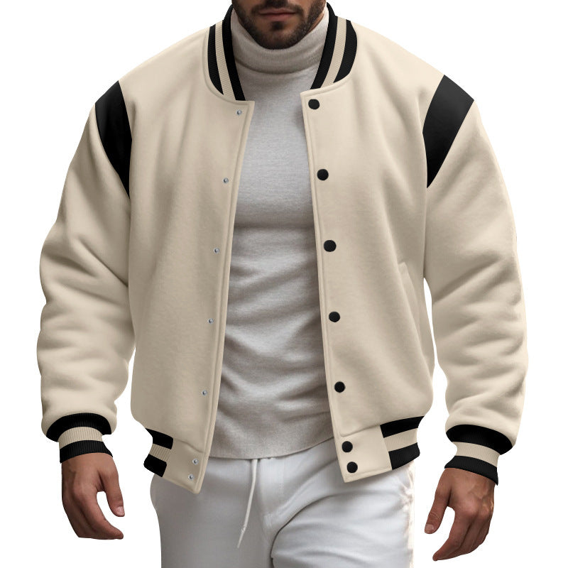 Herren Sportliche Collegejacke mit modernem Design und Kontrastärmel Heidi-Mode