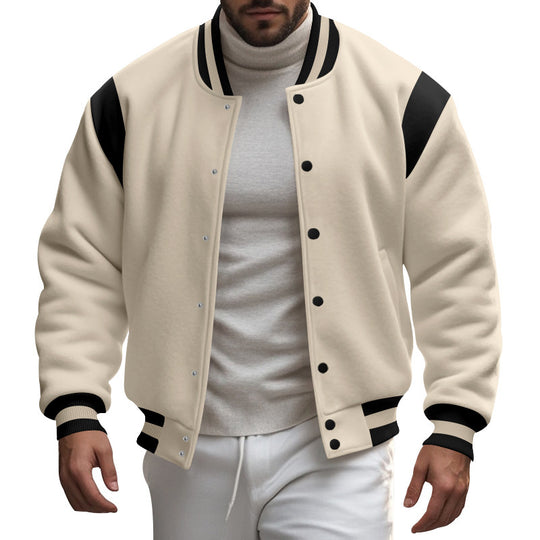 Herren Sportliche Collegejacke mit modernem Design und Kontrastärmel Heidi-Mode