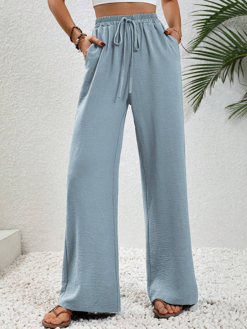 Damen Weite Sommerhose mit elastischem Bund und Tasche Heidi-Mode