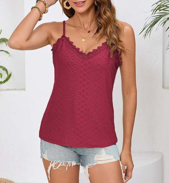 Damen Spitzenelemente Top Heidi-Mode