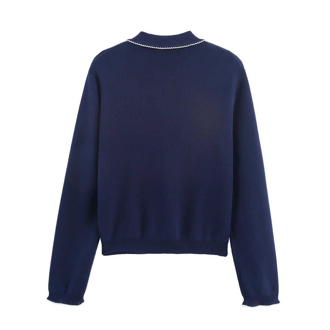 Damen casual und modische Strickjacke mit Kragen Heidi-Mode