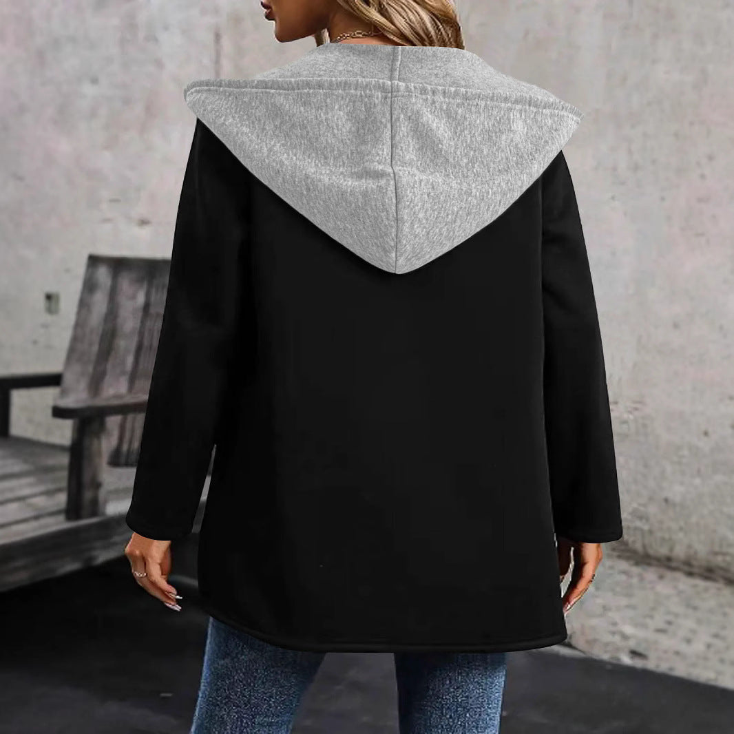 Damen lässige Kapuzenjacke mit seitlichen Taschen und modernem Schnitt Heidi-Mode