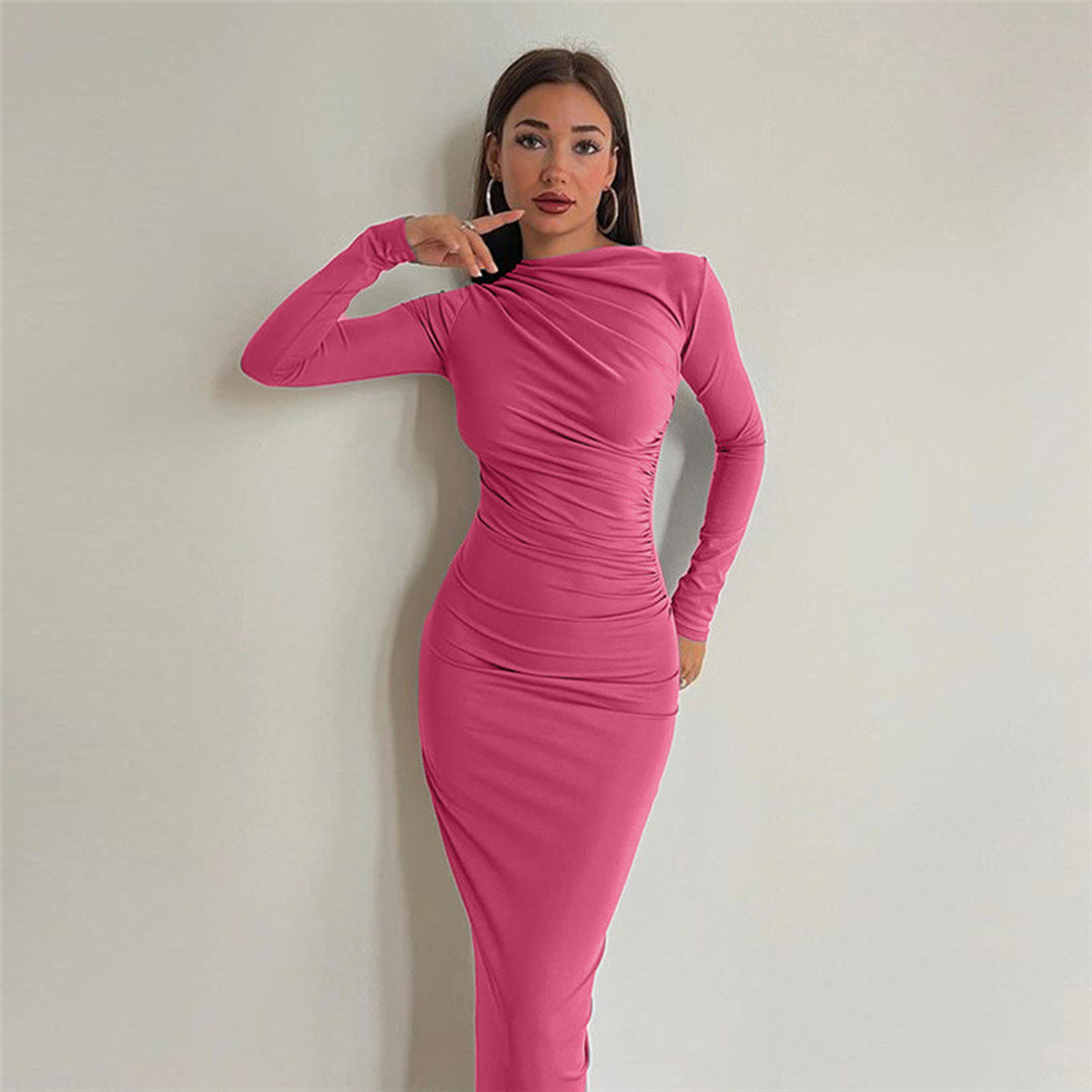 Damen figurbetontes Langarmkleid Heidi-Mode