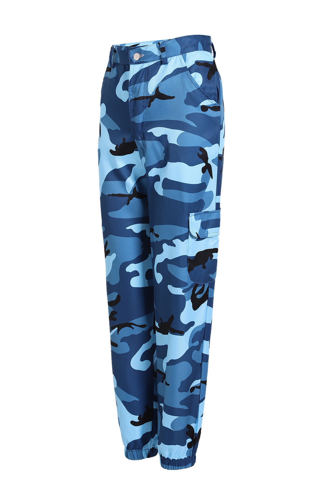 Damen Cargohose im modernen Camouflage-Stil mit elastischem Bund und Taschen Heidi-Mode