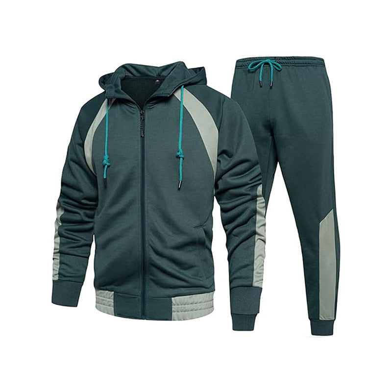 Herren Sportlicher Trainingsanzug mit hohem Kragen und praktischen Taschen Heidi-Mode