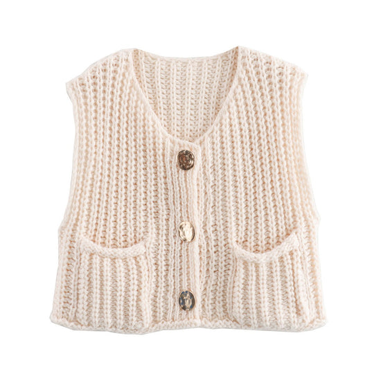 Damen Strickweste mit Taschen Heidi-Mode