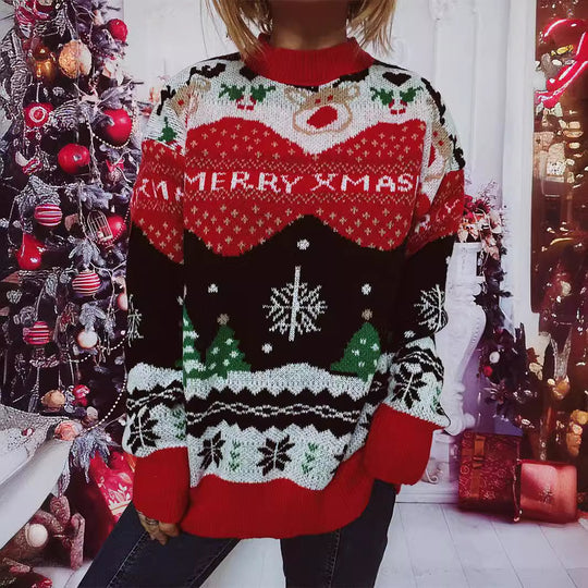 Damen Weihnachts-Pullover mit festlichem Design und gemütlichem Schnitt Heidi-Mode