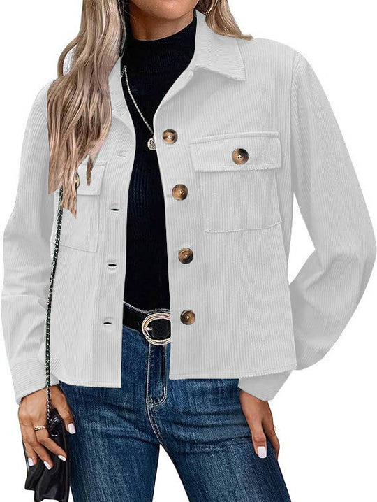 Damen Cordjacke mit zwei Brusttaschen Heidi-Mode