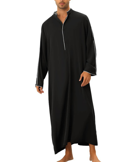 Herren hochentwickelter Kaftan mit sportlichem Stehkragen und eleganten Kontrastdetails Heidi-Mode