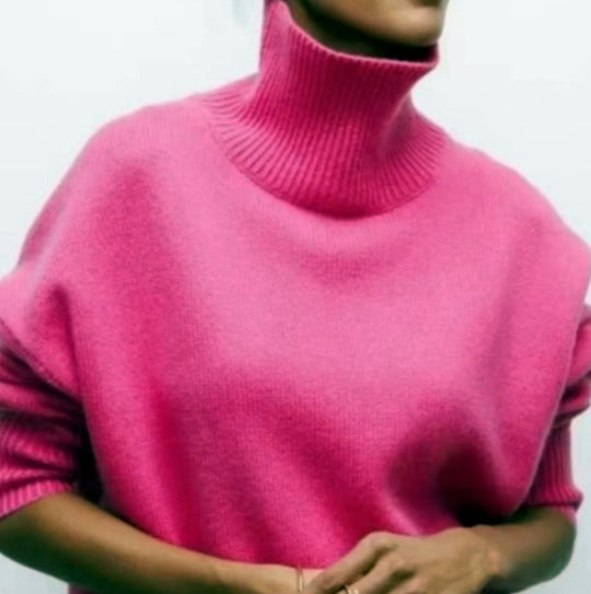 Damen Modischer Rollkragenpullover aus weichem Material Heidi-Mode