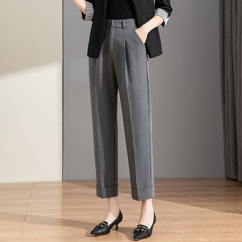 Damen elegante, taillierte Anzughose mit schmalen Biesen und klassischen Bügelfalten Heidi-Mode