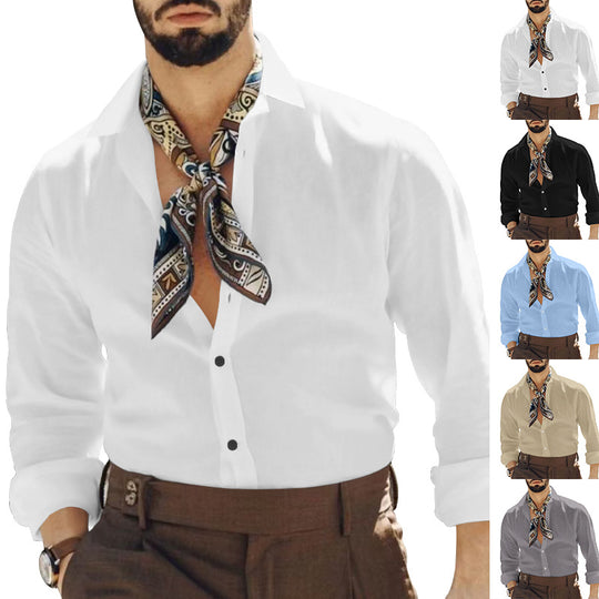 Herren elegantes Langarmhemd mit modernem Design und praktischen Details Heidi-Mode