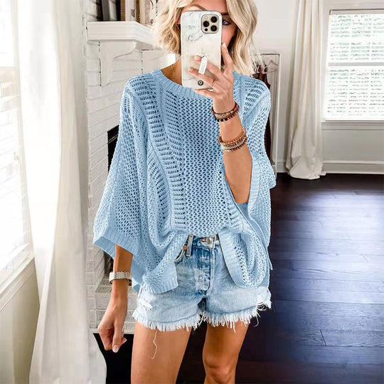 Damen lässiger Strickoversize-Pullover Heidi-Mode