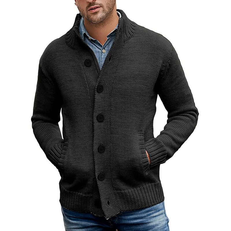 Herren Strickjacke mit großzügigen Taschen und klassischem Knopfverschluss Heidi-Mode