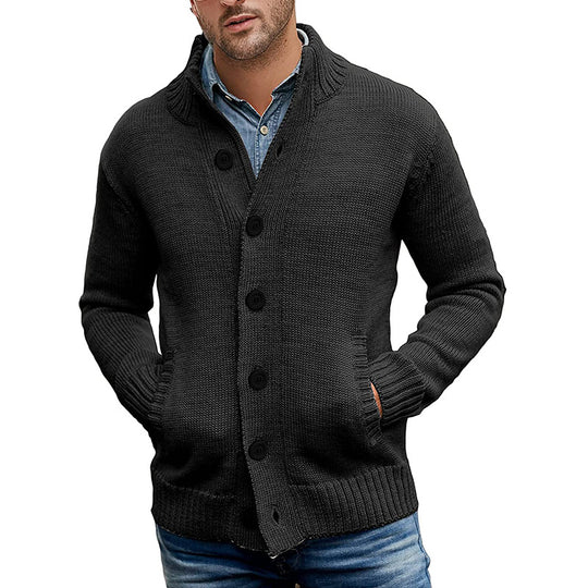 Herren Strickjacke mit großzügigen Taschen und klassischem Knopfverschluss Heidi-Mode