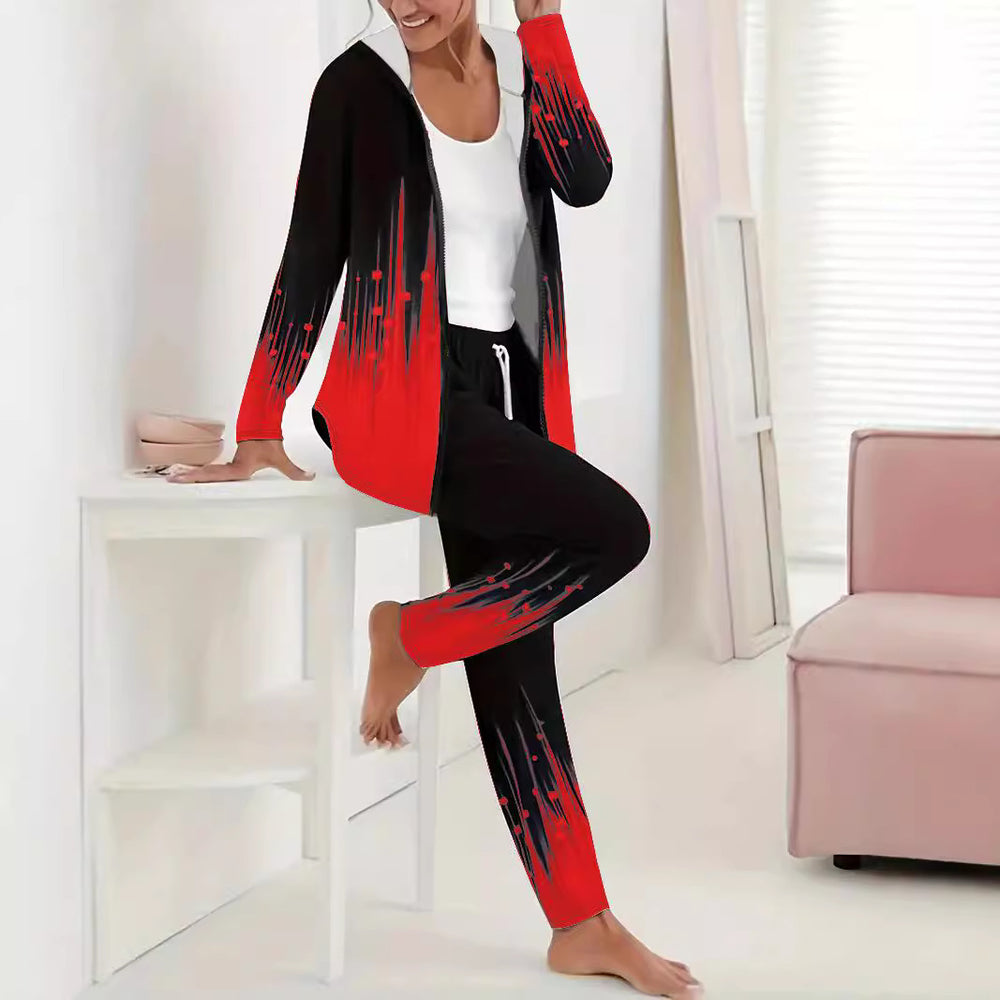 Damen Sportlicher Freizeitanzug mit moderne Farbverlauf-Details Heidi-Mode