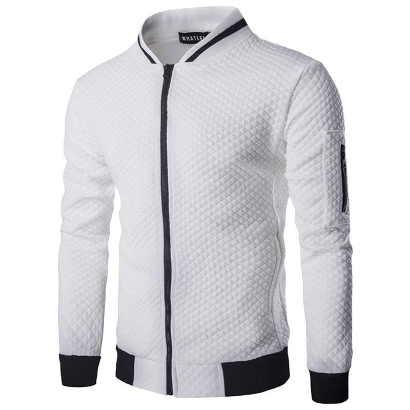Herren modische Steppjacke mit durchgehendem Reißverschluss und Strukturdesign Heidi-Mode