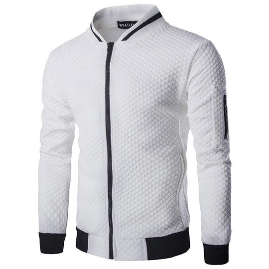 Herren modische Steppjacke mit durchgehendem Reißverschluss und Strukturdesign Heidi-Mode