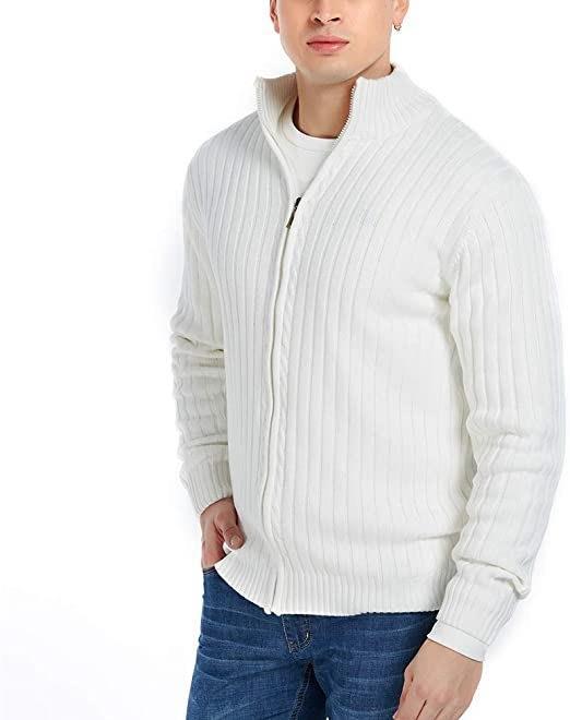 Herren Sportliche Strickjacke mit Reißverschluss und erhöhtem Kragen Heidi-Mode