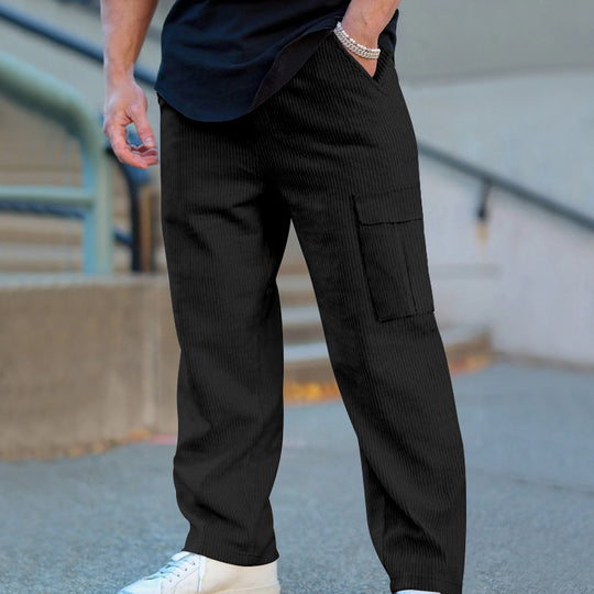Herren Cargohose mit elastischem Bund und praktischen Taschen Heidi-Mode
