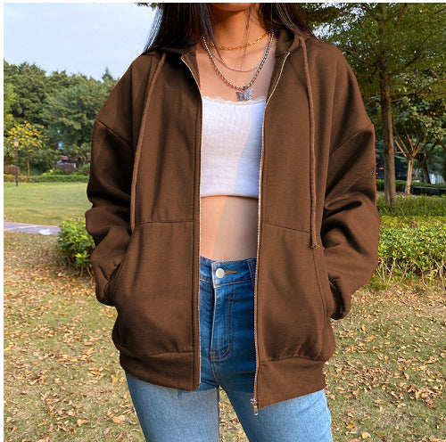 Damen bequeme Kapuzenjacke mit praktischen Taschen und lässigem Schnitt Heidi-Mode