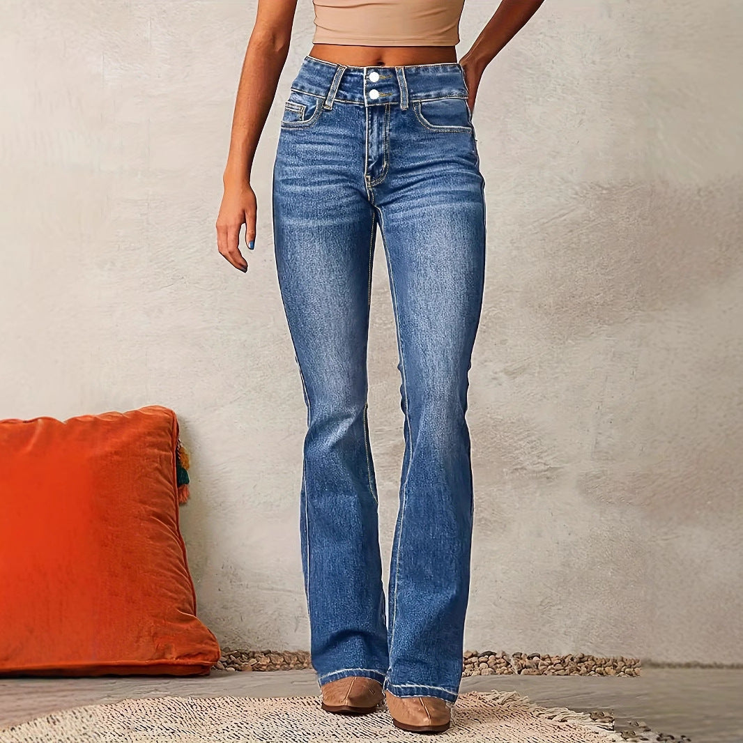 Damen Hochtaillierte Bootcut Jeans Heidi-Mode