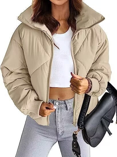 Damen Wärmeisolierte Steppjacke mit hohem Kragen und elastischen Bündchen Heidi-Mode
