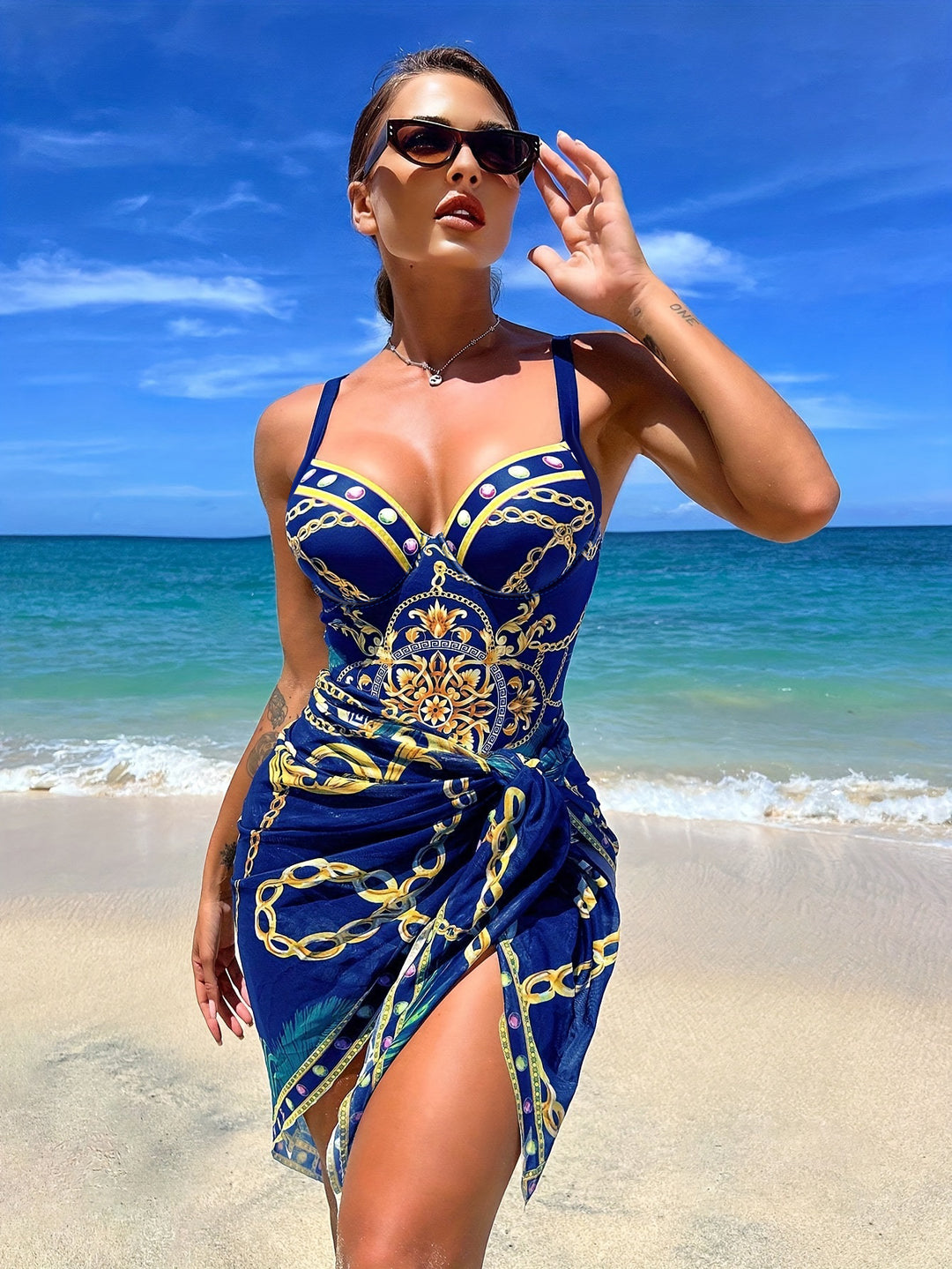 Damen Sommerkleid mit verzierten Details Heidi-Mode
