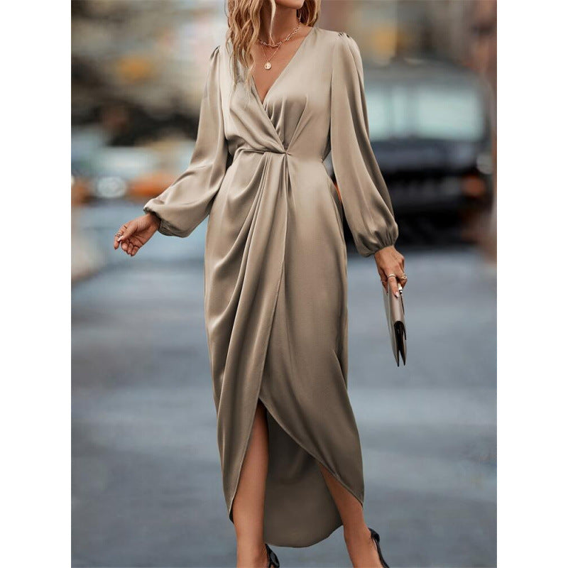 Damen Maxikleid im eleganten Satin-Look Heidi-Mode