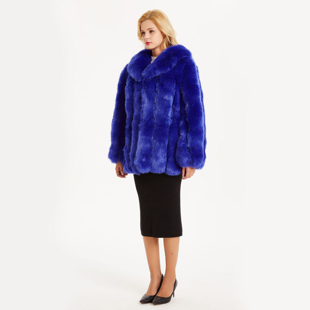 Damen Luxuriöse Kunstfelljacke mit voluminösen Ärmeln Heidi-Mode