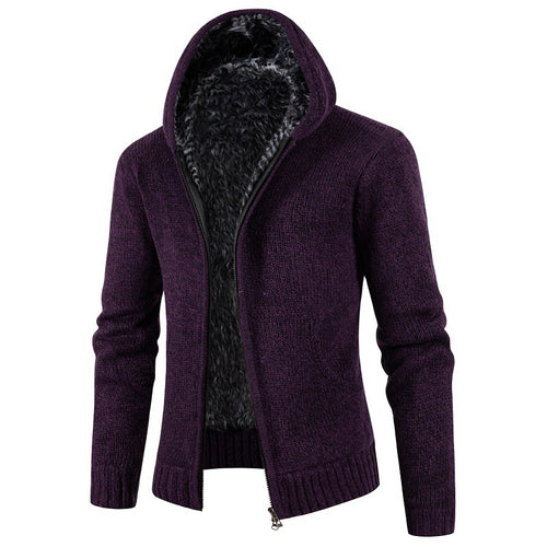 Herren kuschelige Strickjacke mit hohem Kragen und praktischen Taschen Heidi-Mode