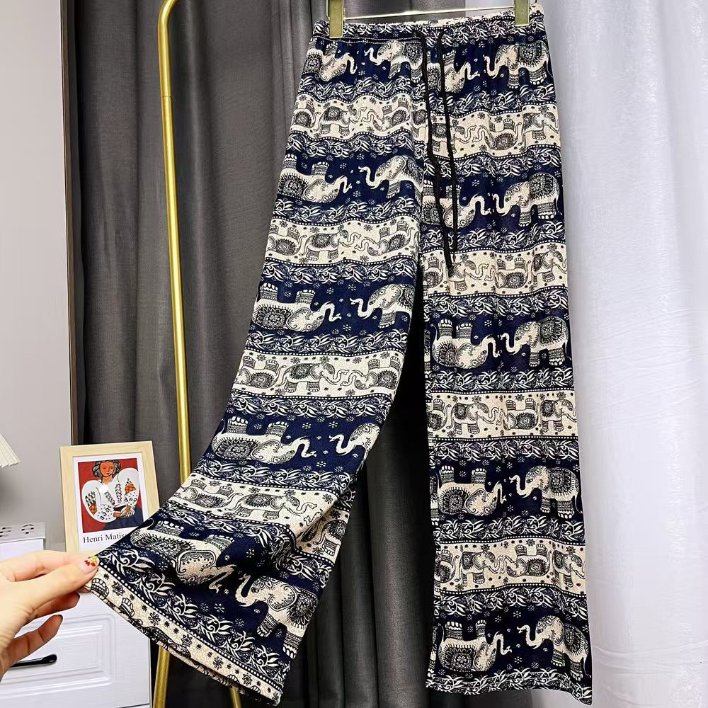 Damen Haremshose mit buntem Elefantenmuster Heidi-Mode