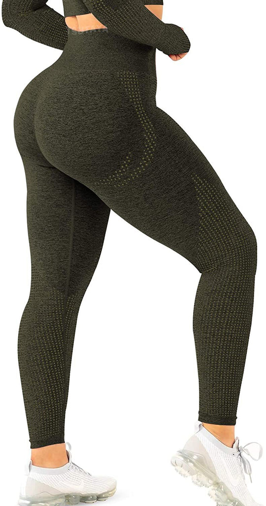 Damen Hohe Performance Fitnessleggings mit strukturierter Oberfläche Heidi-Mode