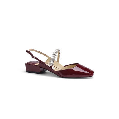 Damen Sling-Pumps mit funkelndem Kristallschmuck und elegantem Design Heidi-Mode