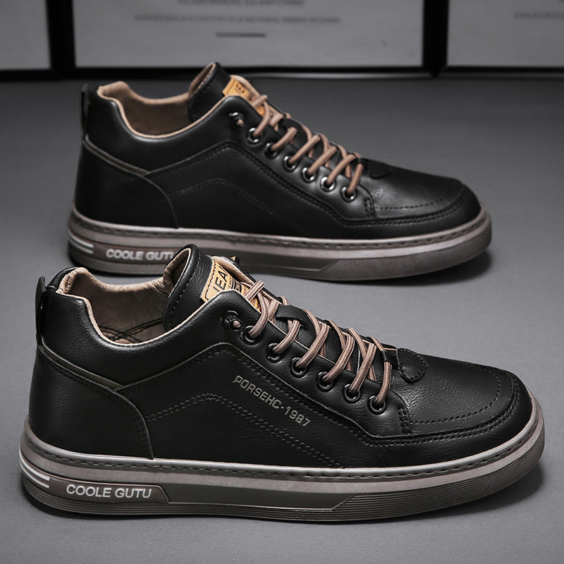Damen High-Top Casual Leder Sneaker mit verstärktem Knöchelschutz Heidi-Mode
