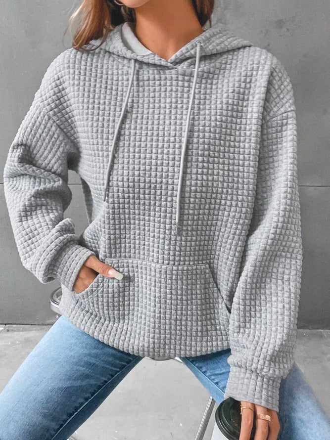 Damen Kapuzensweatshirt mit strukturiertem Design Heidi-Mode