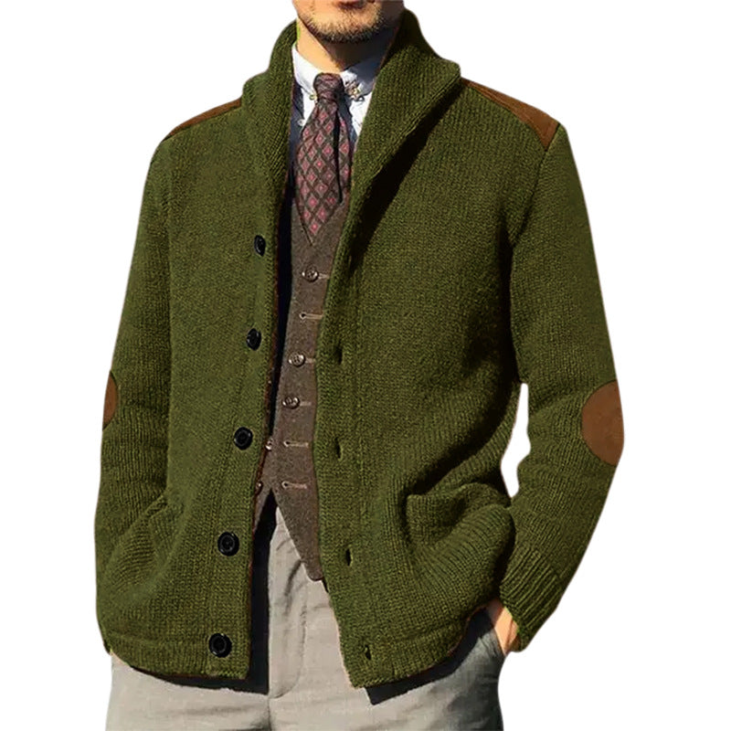 Herren kuscheliger Strickcardigan mit modernem Schalkragen und praktischen Knopfdetails Heidi-Mode