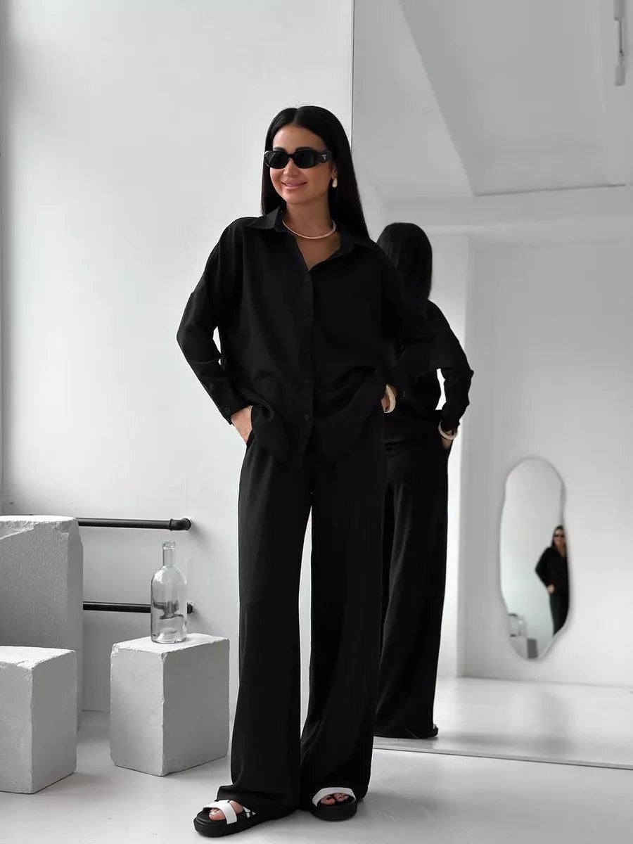 Damen lässige Bluse im Oversized-Stil mit Taschen Heidi-Mode