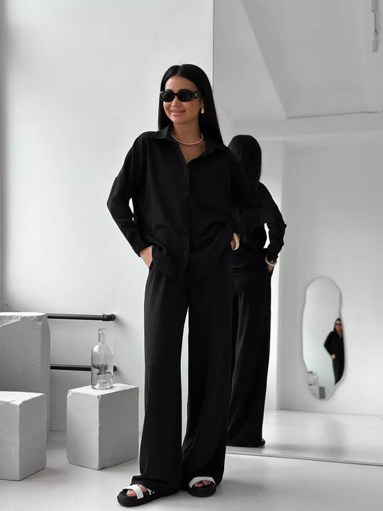 Damen lässige Bluse im Oversized-Stil mit Taschen Heidi-Mode