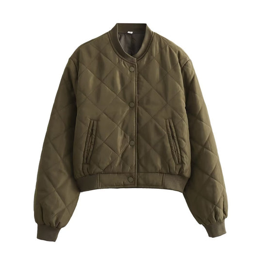 Damen gesteppte Kurzjacke mit praktischem Knopfverschluss Heidi-Mode