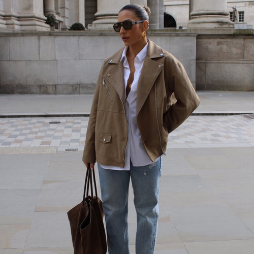 Damen Bikerjacke aus hochwertigem Kunstleder Heidi-Mode