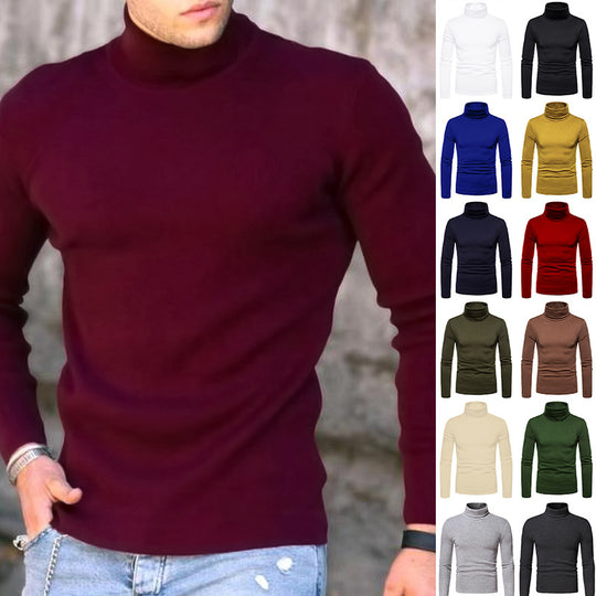 Herren Rollkragenpullover aus weichem Stretchmaterial Heidi-Mode