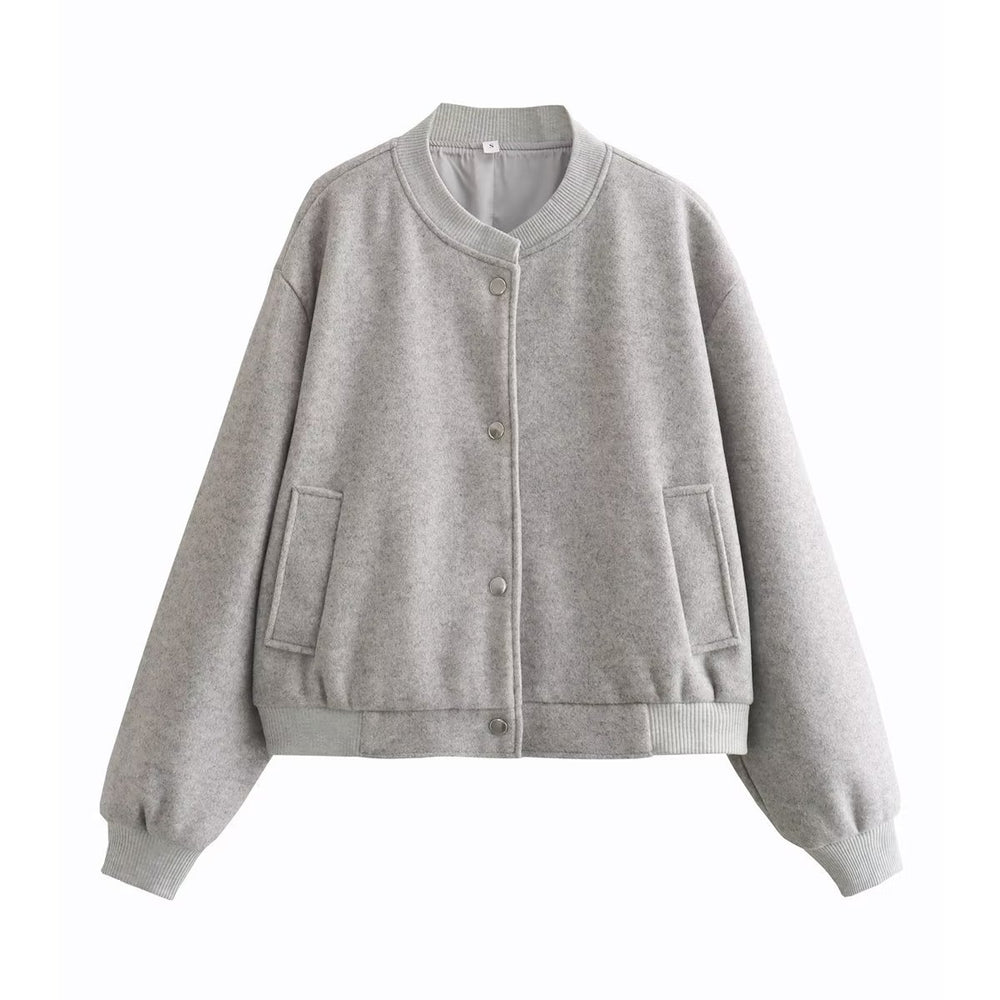 Damen lässige Collegejacke im minimalistischen Design Heidi-Mode