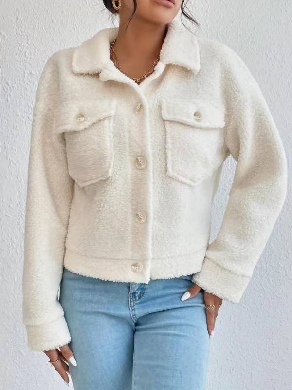 Damen Kuschelige und modische Fleecejacke mit praktischen Taschen Heidi-Mode