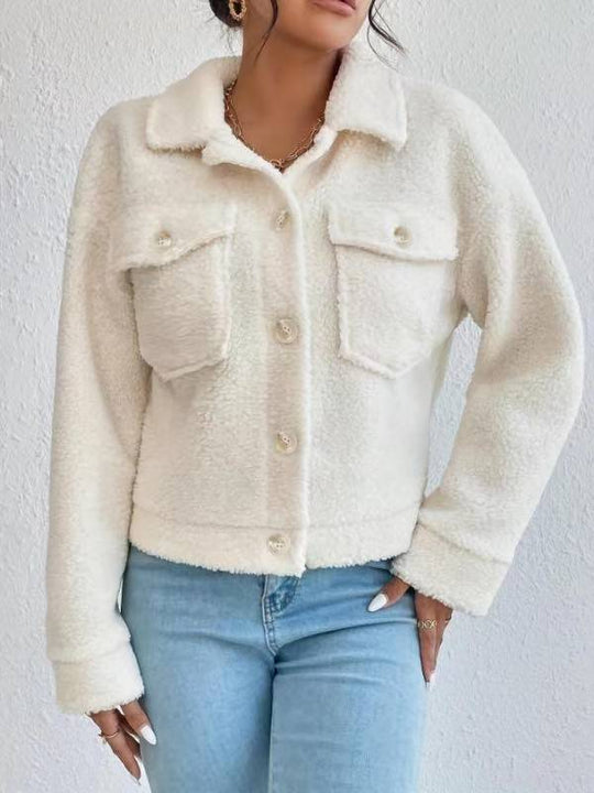 Damen Kuschelige und modische Fleecejacke mit praktischen Taschen Heidi-Mode