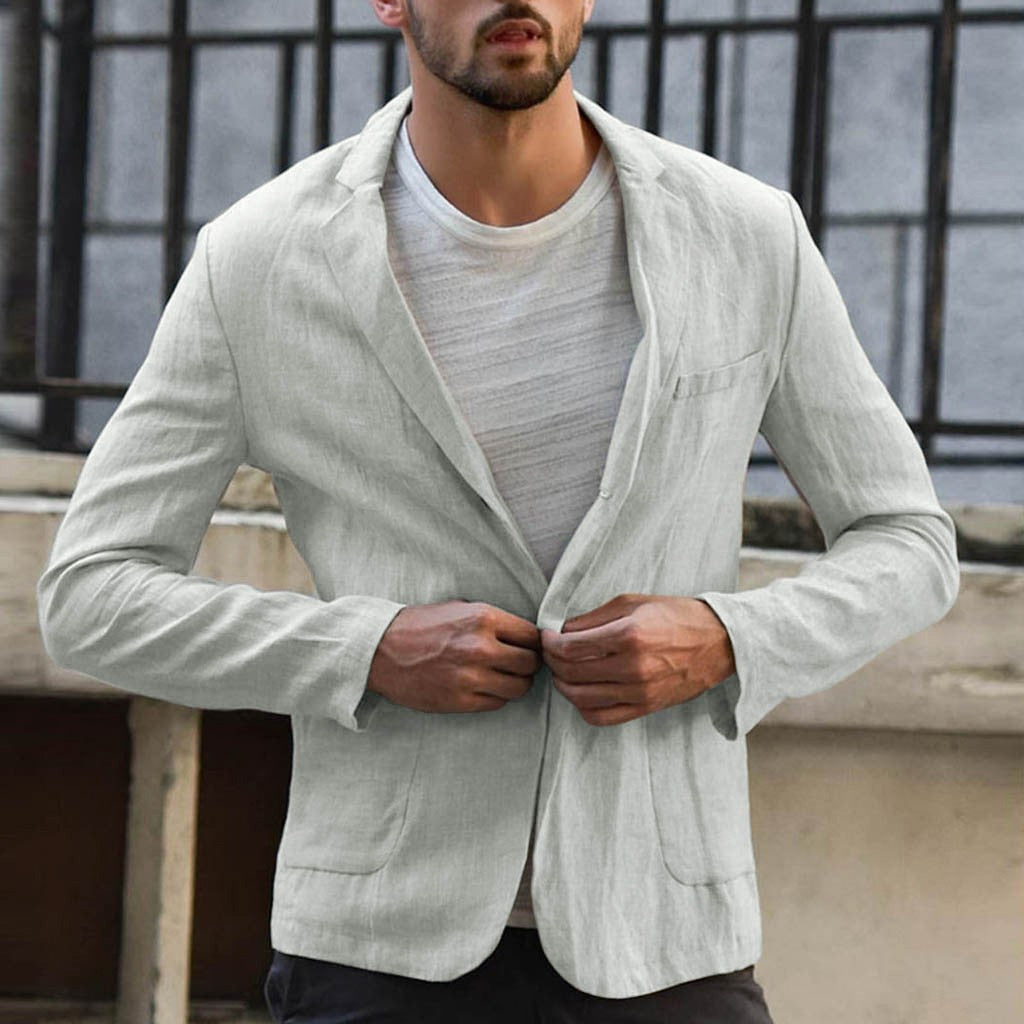 Herren Leinenblazer mit modernem Schnitt und stylischen Details Heidi-Mode